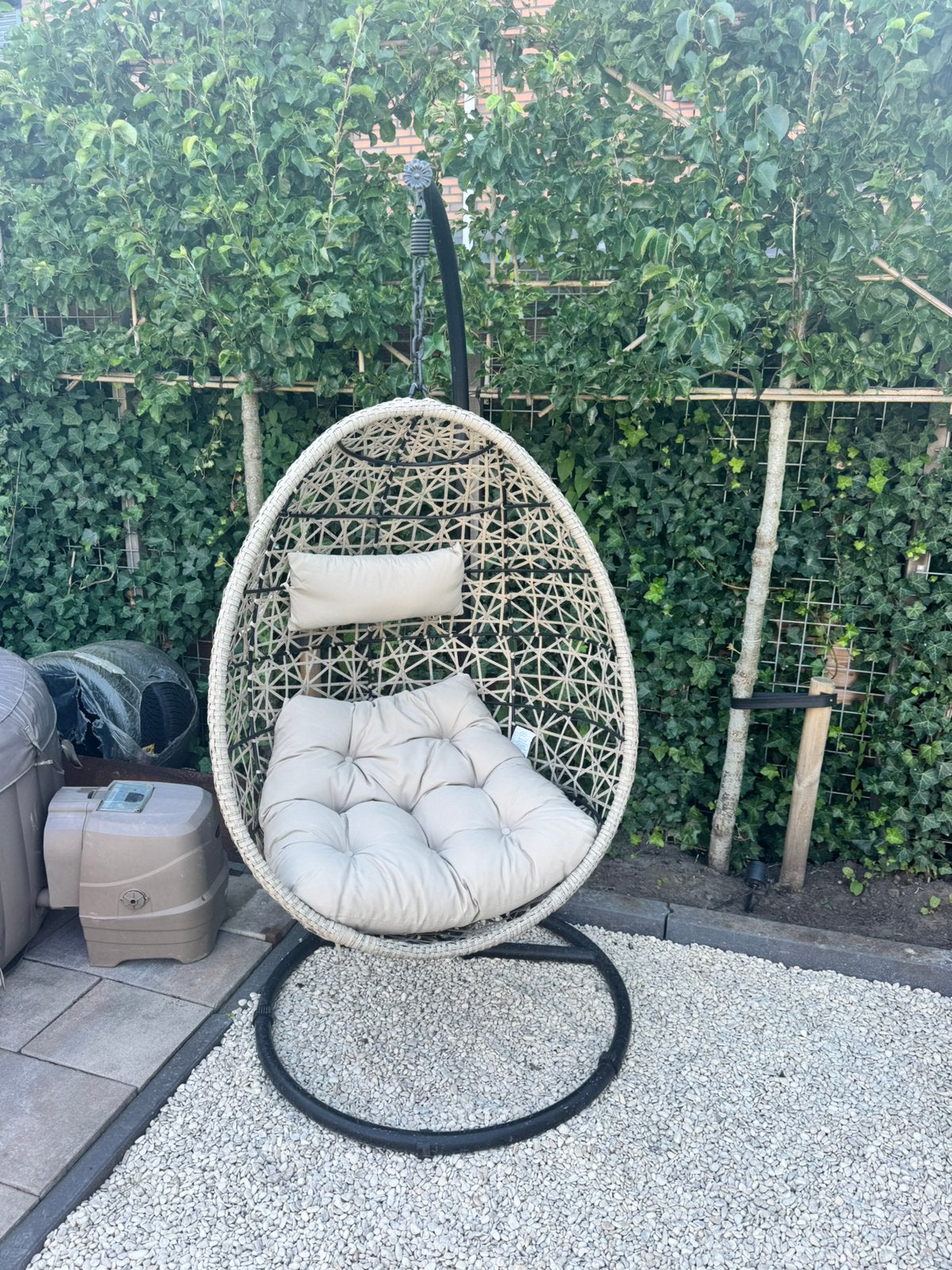 Hangstoel Swing (ei) ongebruikt!, Ophalen, Zo goed als nieuw, Wicker, Verstelbaar