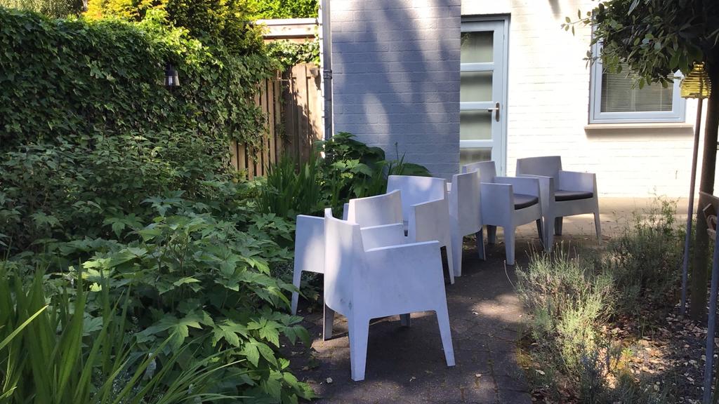 Originele Philippe Starck tuinstoelen (6 stuks), Ophalen, Kunststof, Gebruikt, 6 zitplaatsen