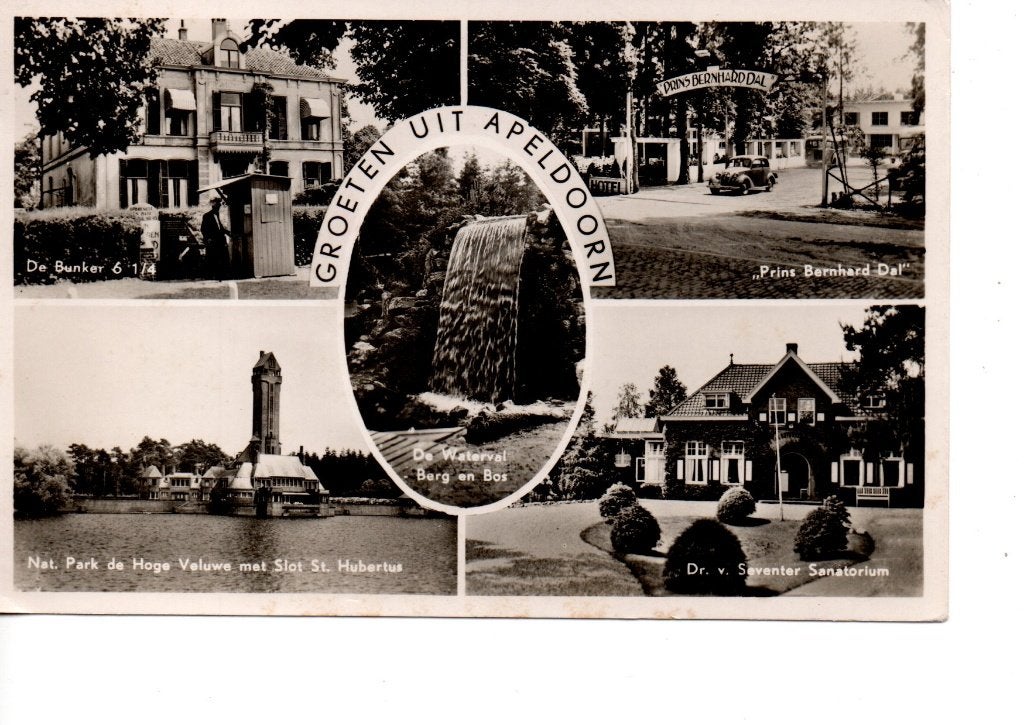Apeldoorn. Ansichtkaart Groeten uit - Diverse Gezichten.1951, Verzamelen, Ophalen of Verzenden, 1940 tot 1960, Gelopen, Gelderland