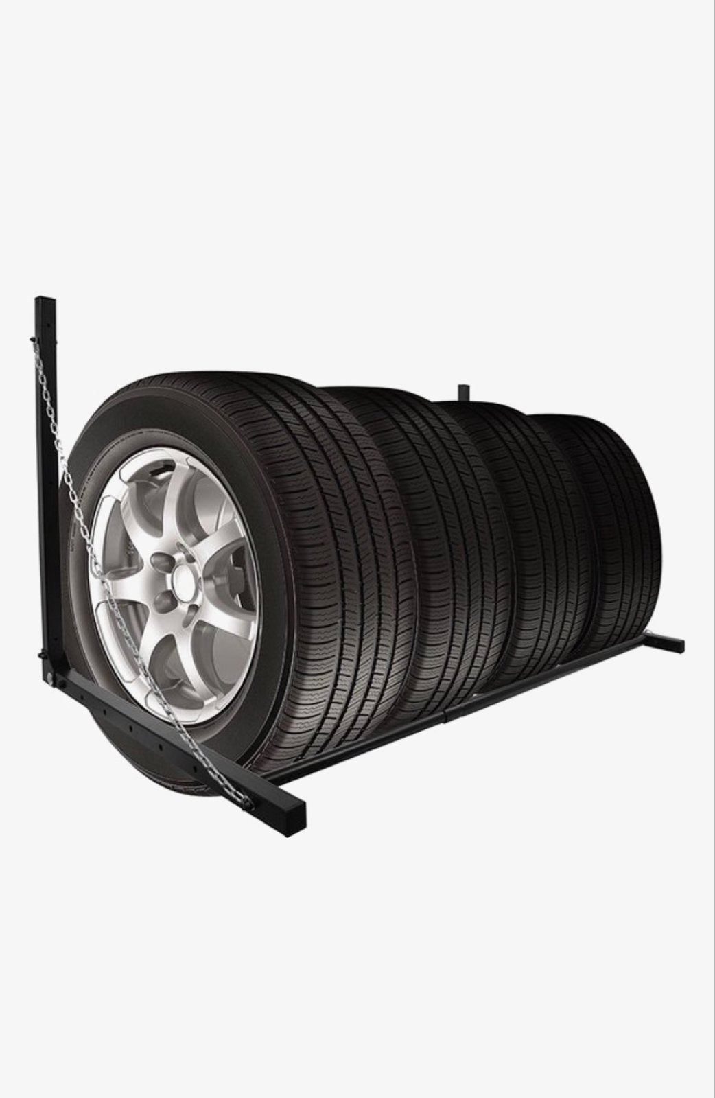 Bandenrek voor 4 autobanden - Zwart metaal, Auto diversen, Velgenbomen, Ophalen, Gebruikt