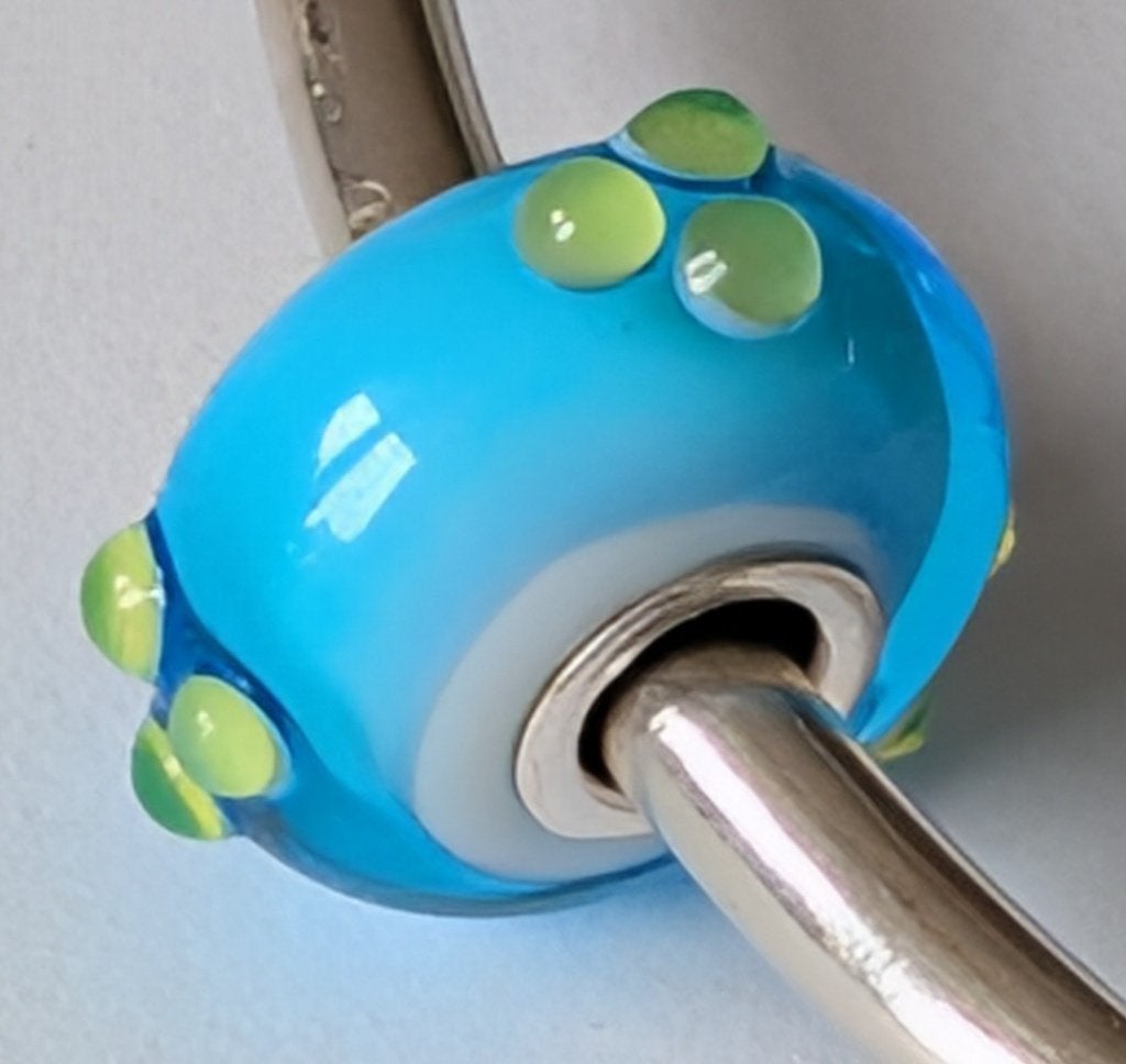 Trollbeads TURKOOIS GROENE LENTEKNOP, -, Verzenden, -, Zo goed als nieuw