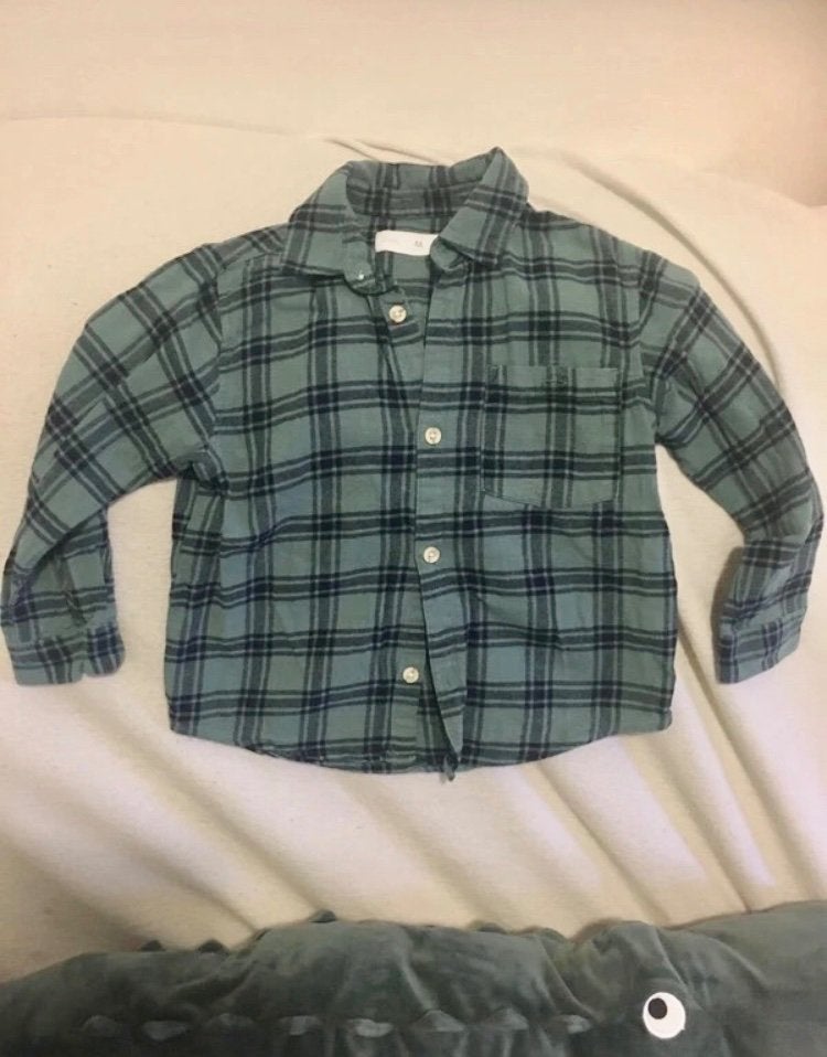 ZARA houthakker blouse groen geruit maat 110, Gebruikt, Overhemd of Blouse, Ophalen of Verzenden, Zara