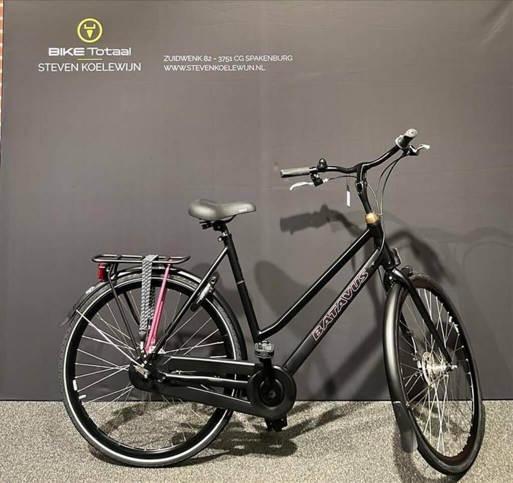 Batavus Dinsdag Basic D57 N7 Stadsfietsen matzwart 7 versn., Gebruikt, Versnellingen, Batavus, 56 cm of meer