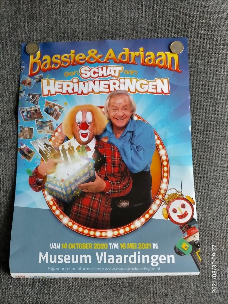 'Bassie en adriaan kleine poster, Ophalen of Verzenden, Foto of Kaart