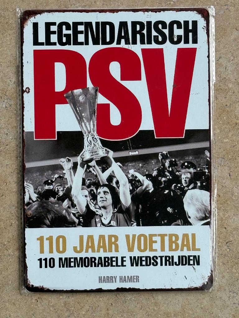 Vintage PSV metalen bord formaat A4 (21x29 cm), Verzamelen, Verzenden, Nieuw, PSV, Poster, Plaatje of Sticker