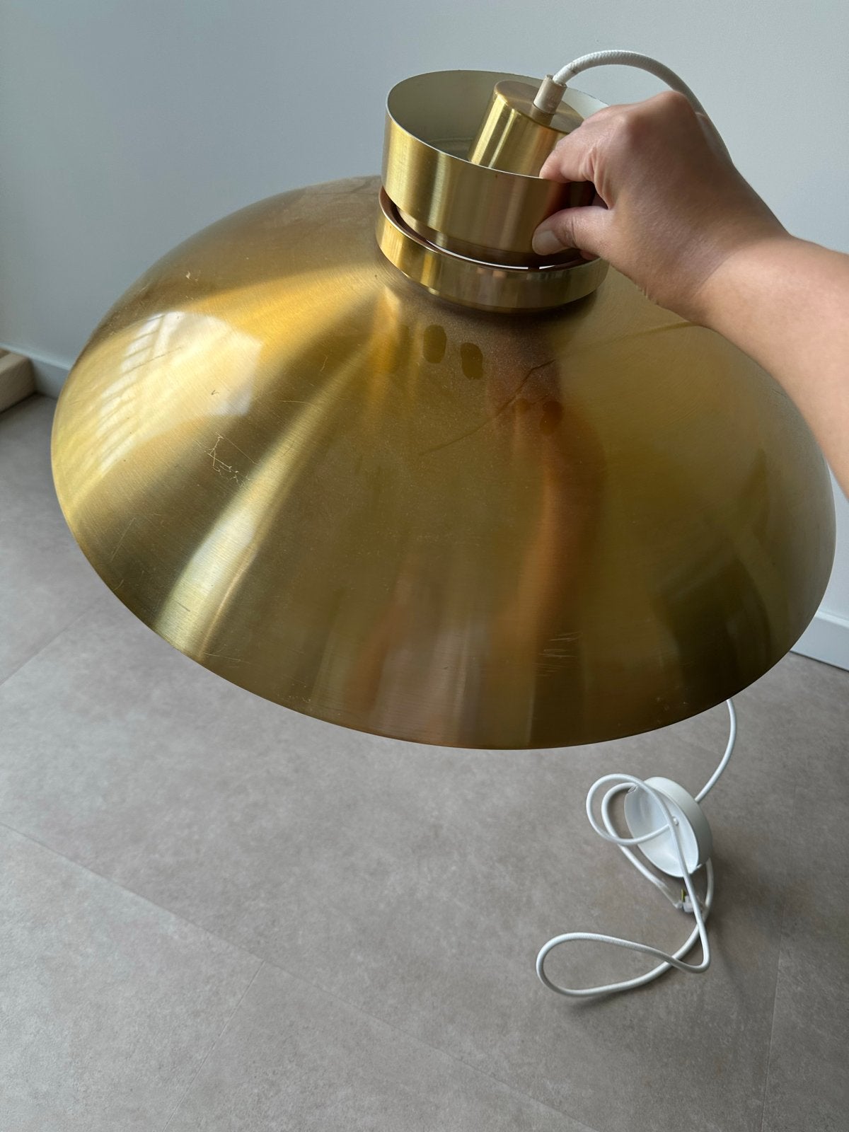 hanglamp (messing brass), Ophalen, Gebruikt, Metaal, E27 (groot)