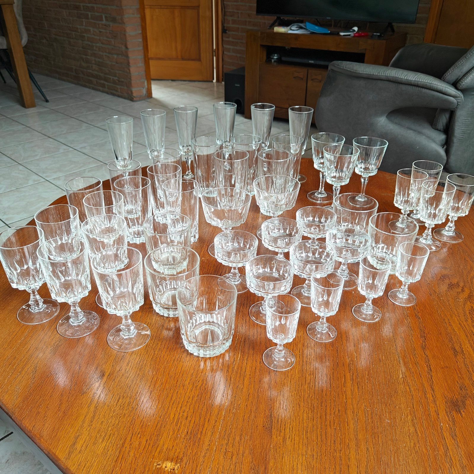 Uitgebreide kristallen glazen set, Ophalen of Verzenden, Zo goed als nieuw, Overige typen