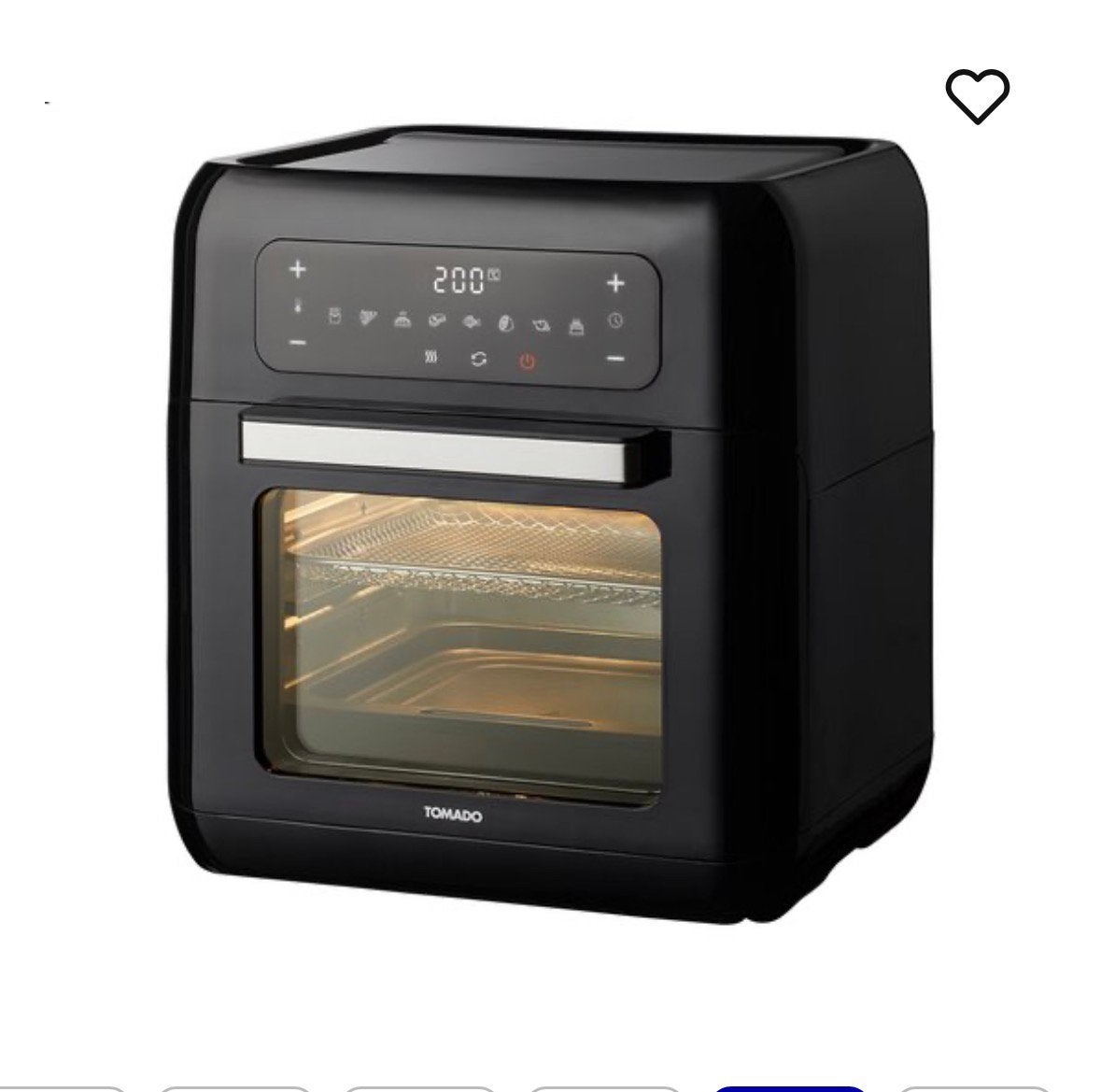 Tomado airfryer oven 12L/1500watt zgan, Ophalen, Zo goed als nieuw, Minder dan 45 cm
