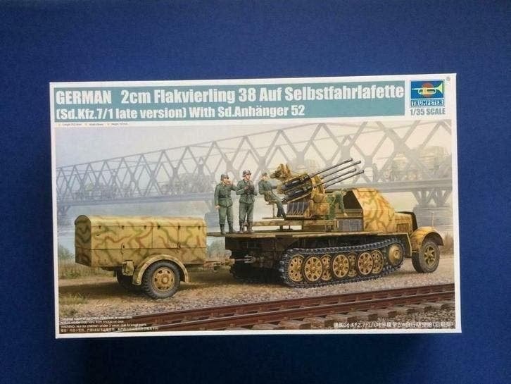 trumpeter 1524 German 2cm Flakvierling 38 Auf 1/35 anhanger, Overige merken, Tank, 1:32 tot 1:50, Nieuw