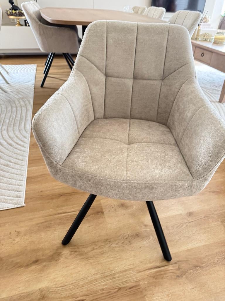 Nieuwe geweven stoffen Eetkamerstoelen met draaisysteem, Ophalen, Overige kleuren, Nieuw, Metaal