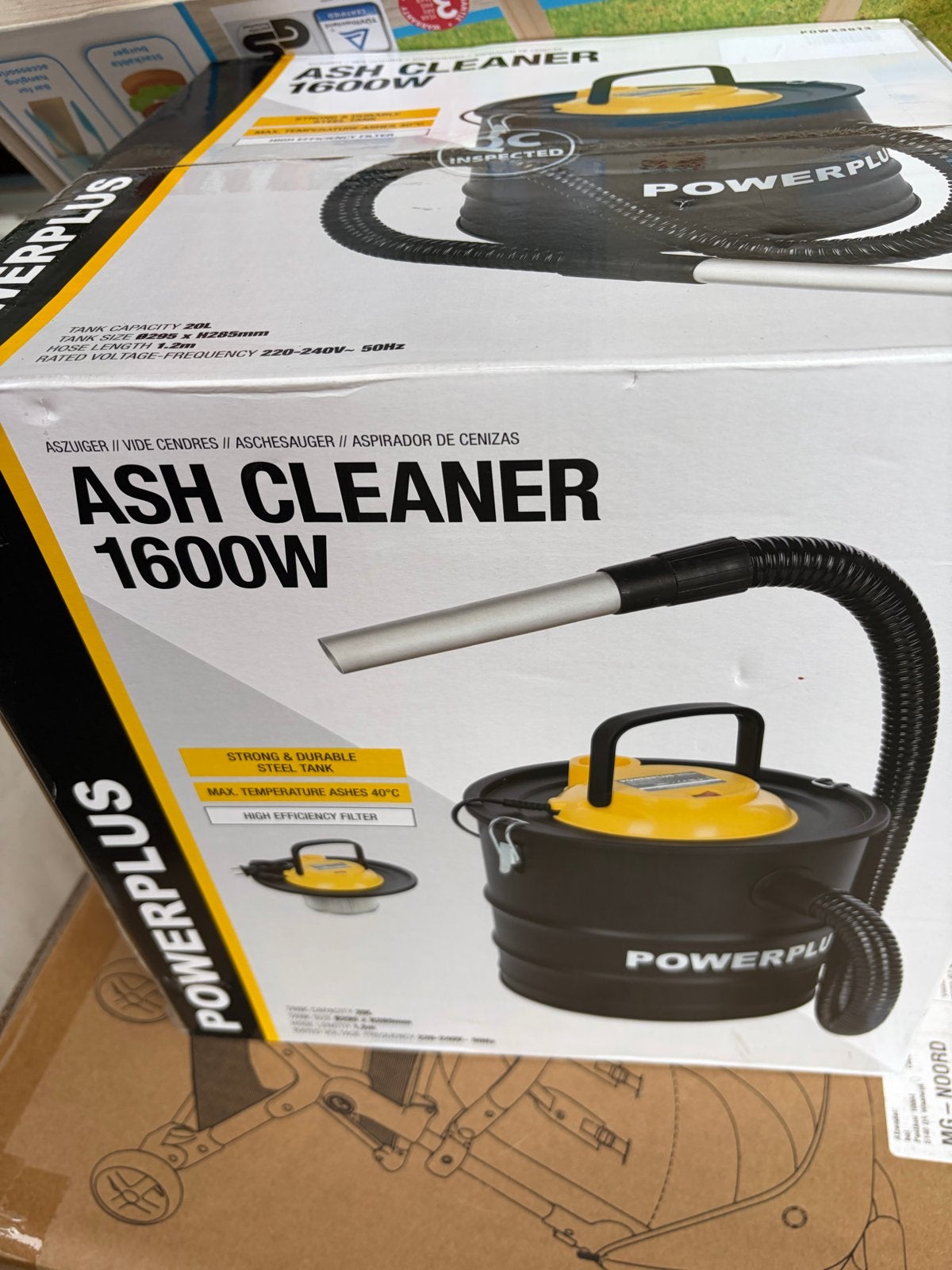 Powerplus Aszuiger 1600W - Ideaal voor haarden en kachels, Ophalen, Nieuw, 1600 tot 2000 watt, Industriële stofzuiger