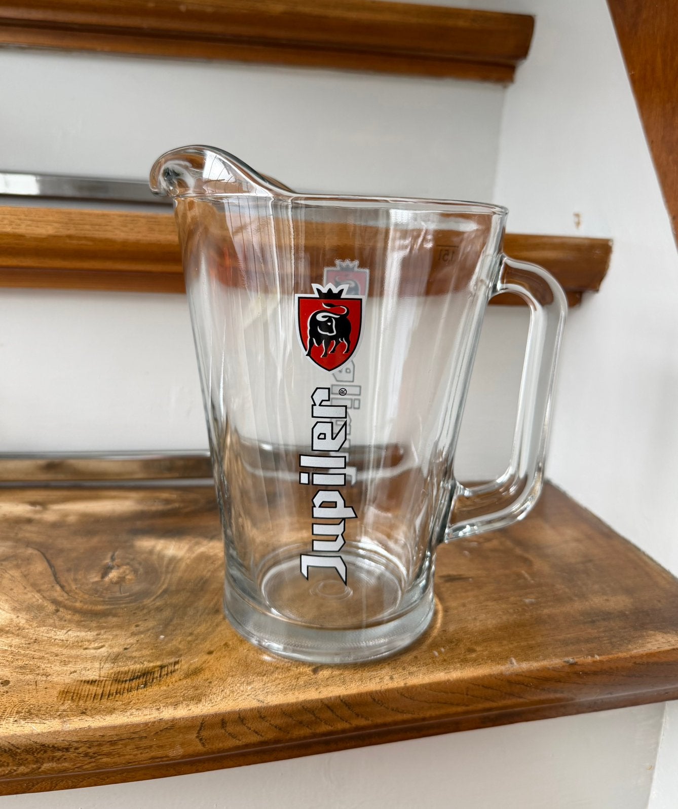 Jupiler glazen pitcher 1,5L, Ophalen of Verzenden, Zo goed als nieuw, Glas of Glazen, Jupiler