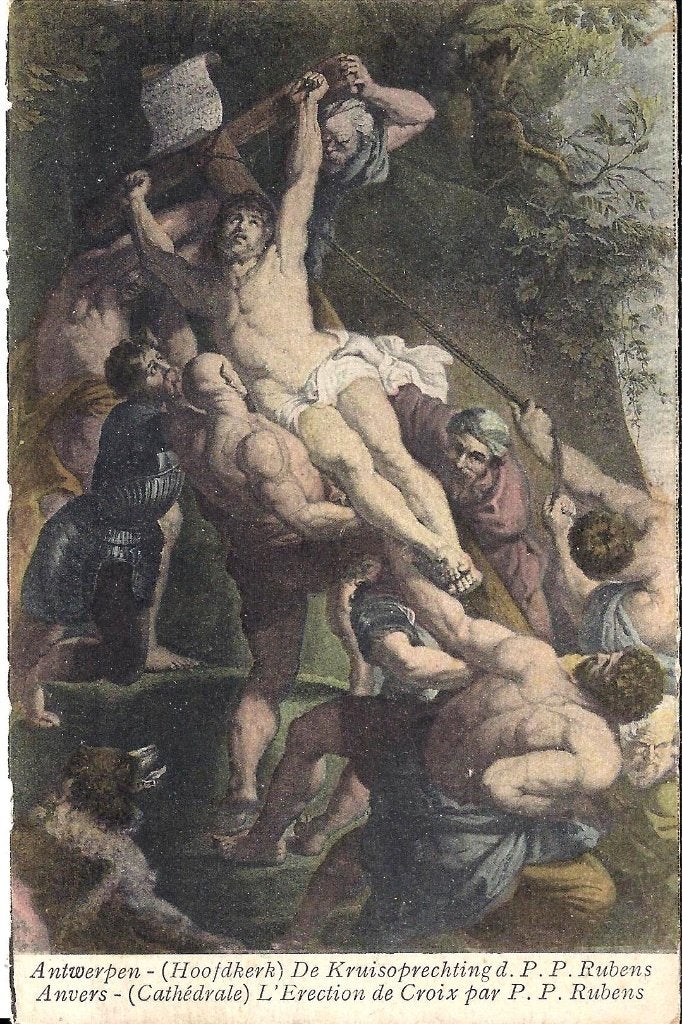 K4008 ansichtkaart schilderij rubens hoofdkerk antwerpen, Ophalen of Verzenden, 1980 tot heden, Overige thema's