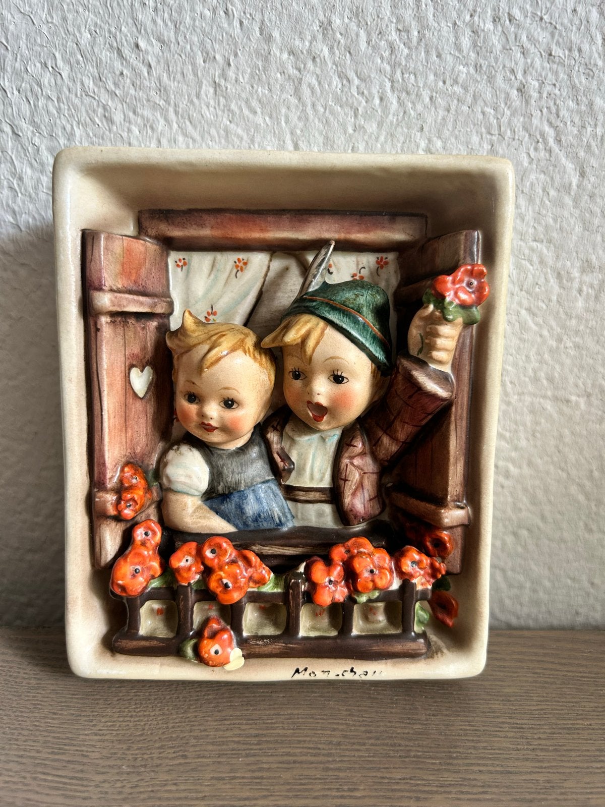 Vintage Hummel Wanddecoratie: Kinderen aan het Raam, Ophalen, Gebruikt