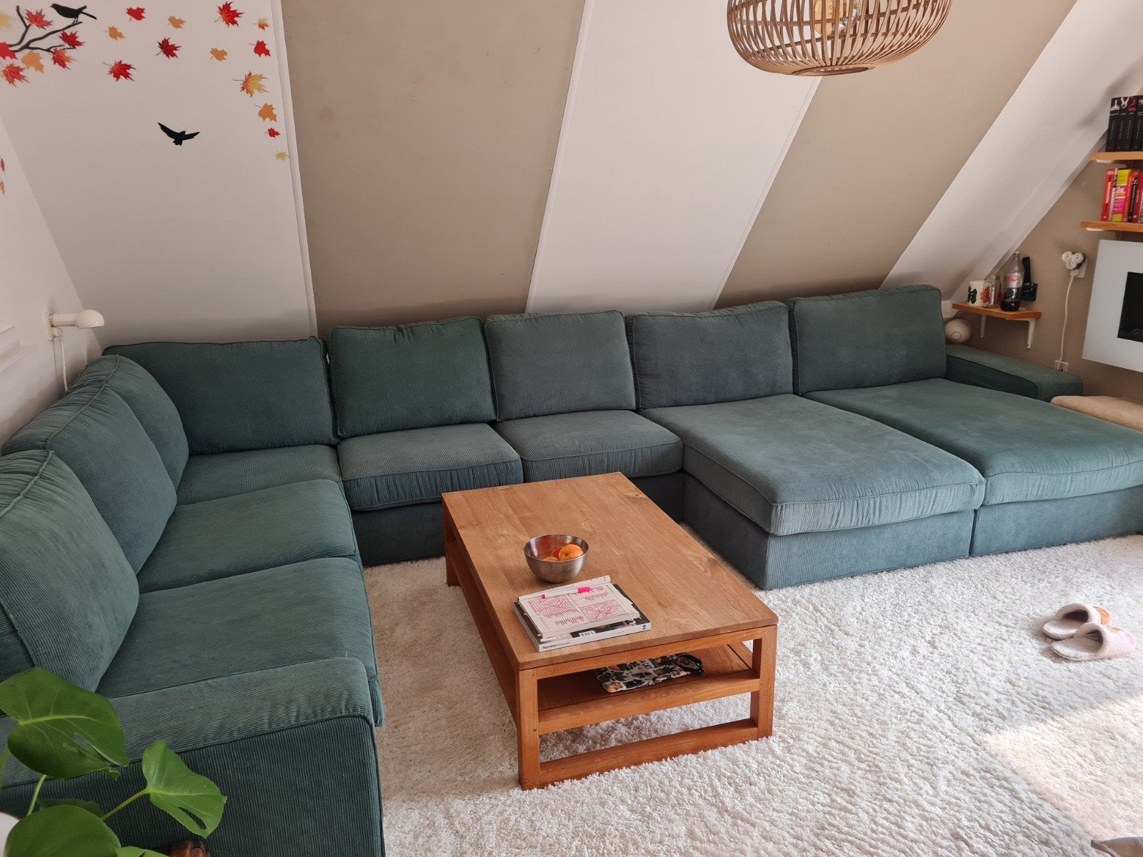 Grijs/groen geribde Kivik bankhoezen, Huis en Inrichting, Banken | Bankstellen, Ophalen of Verzenden, Zo goed als nieuw, 300 cm of meer