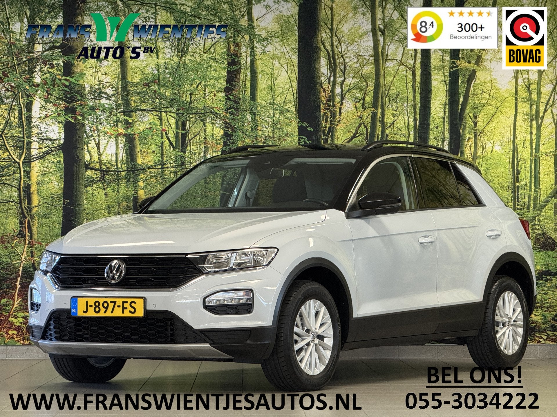 Volkswagen T-Roc 1.5 TSI Sport | Apple Carplay | Android Aut, Stof, 150 pk, Wit, Bedrijf