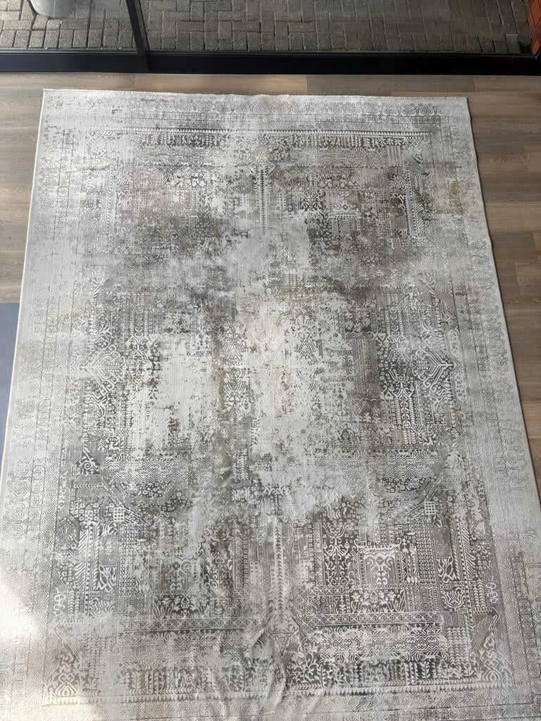 Prachtig Rivièra Maison kleed 3x4m - Professioneel gereinigd, Ophalen, Zo goed als nieuw, 200 cm of meer, Grijs