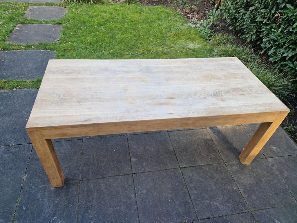 Eiken houtentafel voor binnen of buiten, Ophalen, Gebruikt
