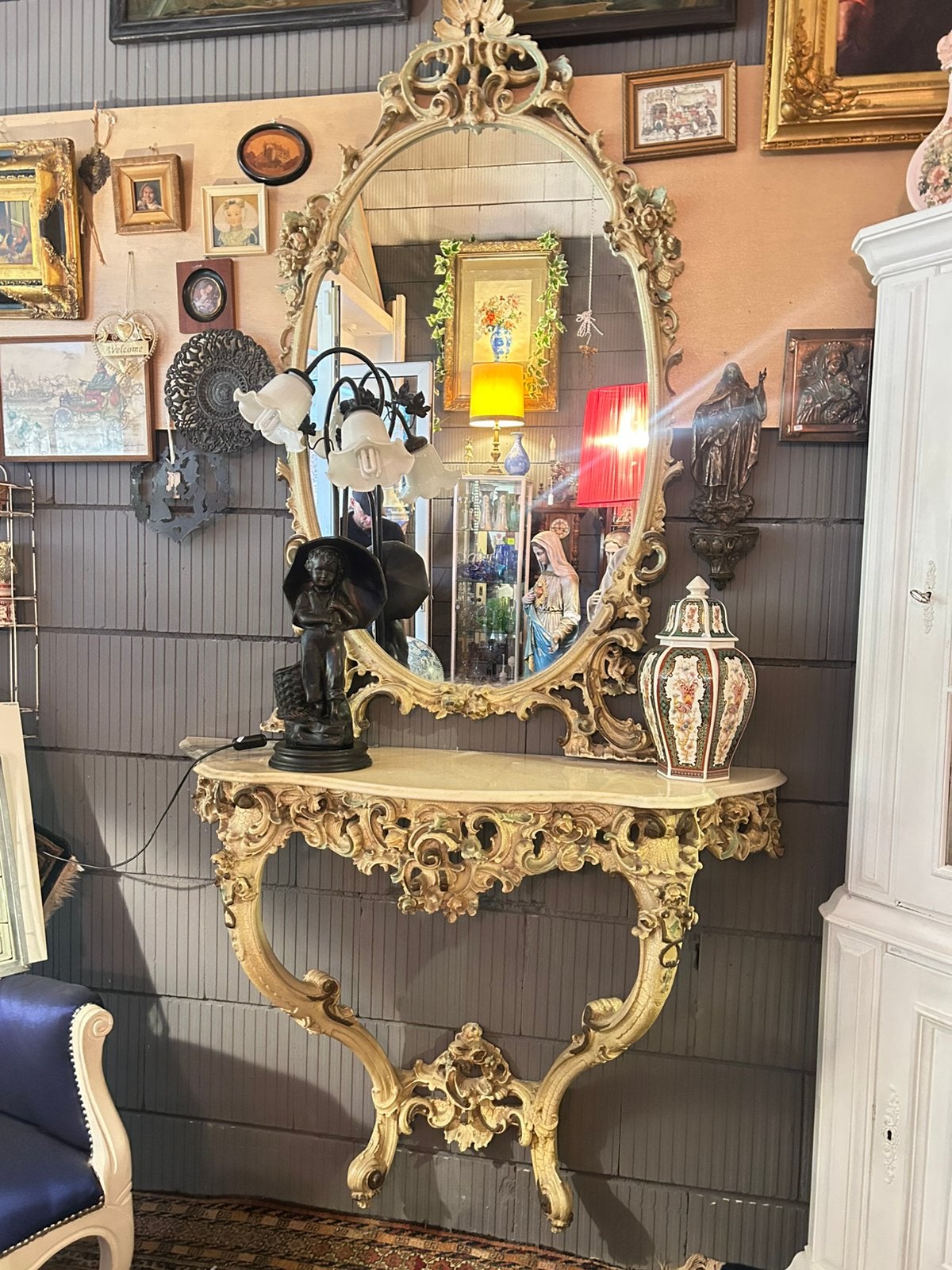 Prachtige marmeren console met spiegel, Ophalen