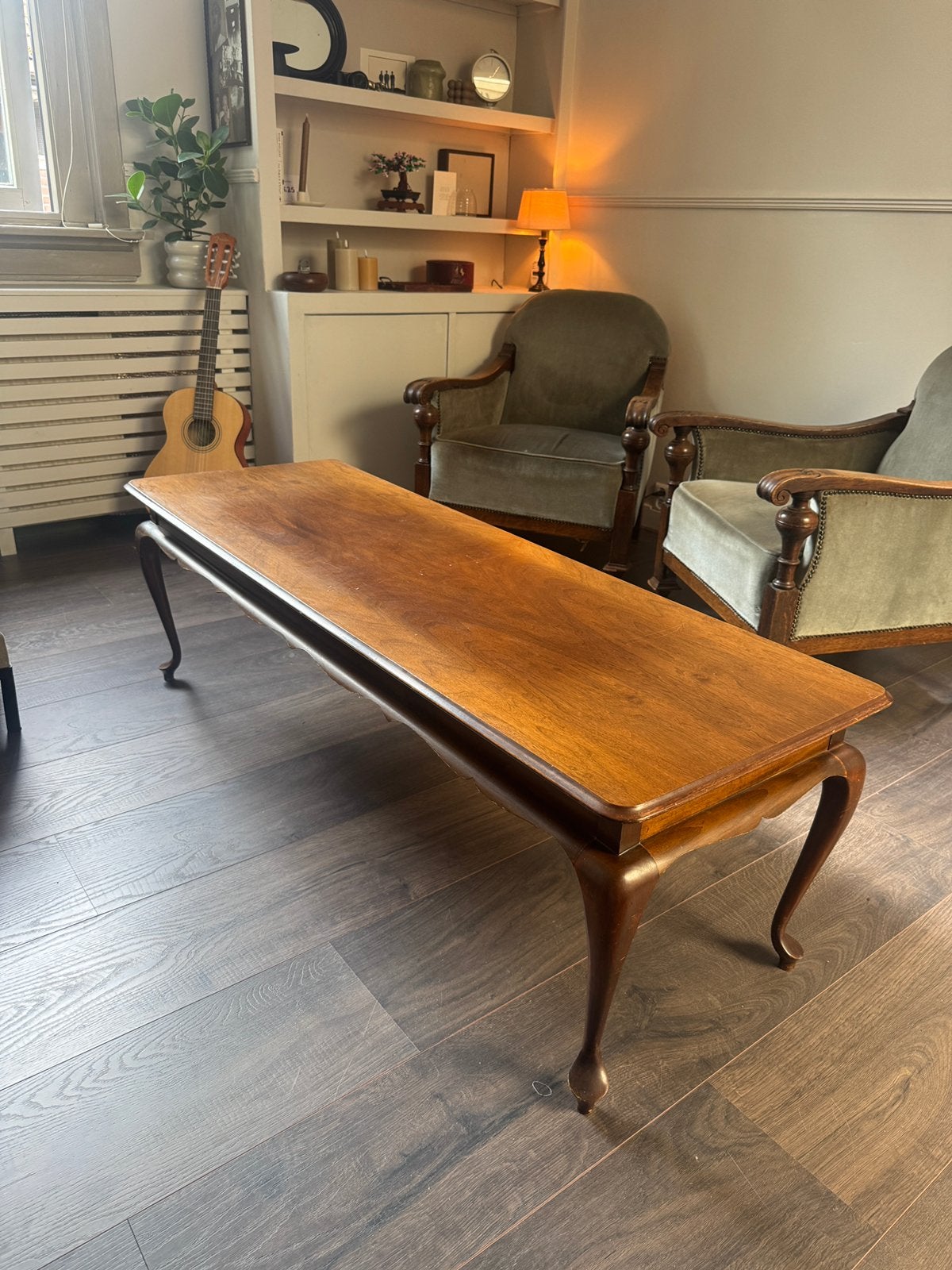 Vintage lange salon tafel hout, Ophalen