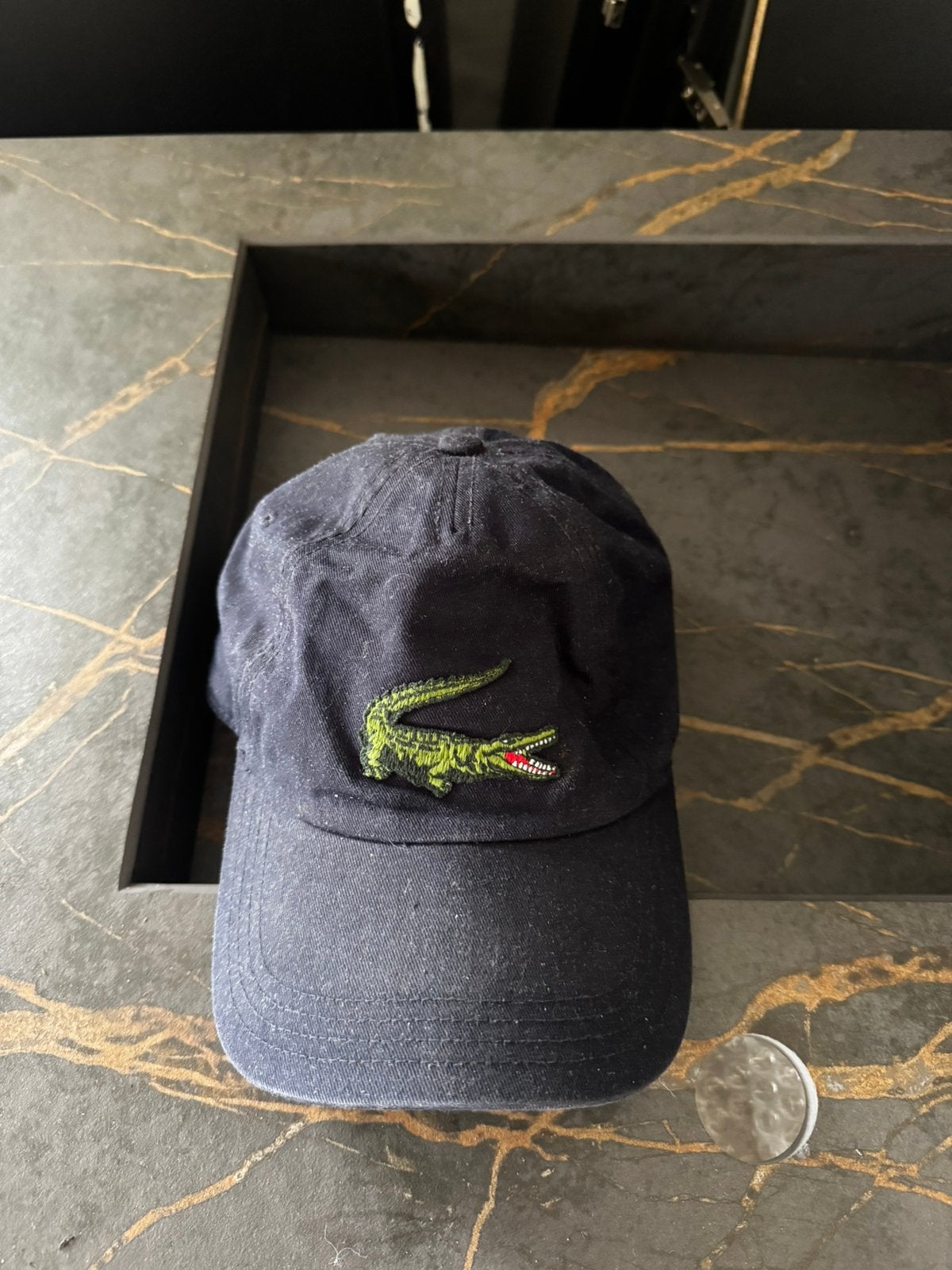 Lacoste pet cap blauw one size, Ophalen of Verzenden, Zo goed als nieuw, Pet