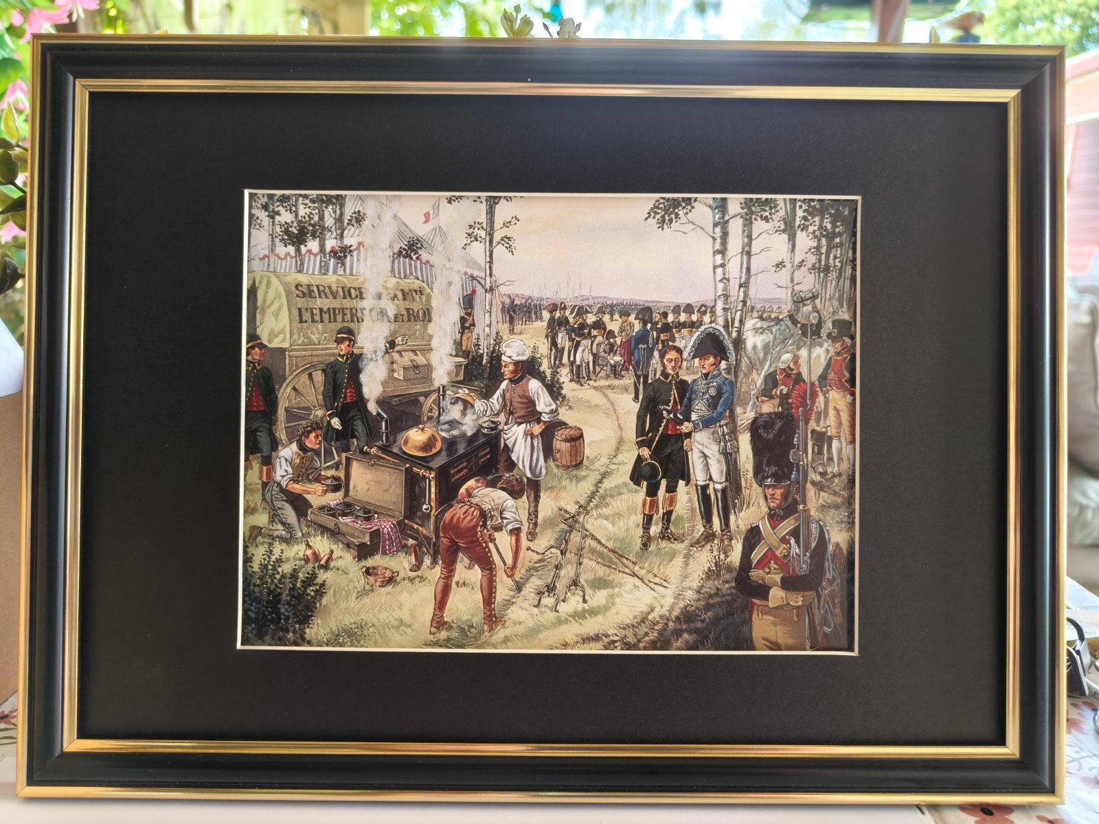 Historisch Schilderij: Napoleontische Soldaten aan het Koken, Verzamelen, Ophalen of Verzenden