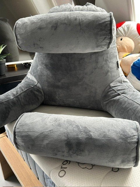 Q-Living XXL Leeskussen, Huis en Inrichting, Woonaccessoires | Kussens, Ophalen of Verzenden, Zo goed als nieuw, Grijs, Vierkant