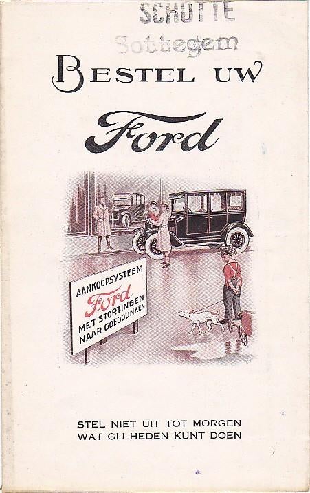 Ford T auto oldtimer bestel folder, Verzenden, Zo goed als nieuw, Ford