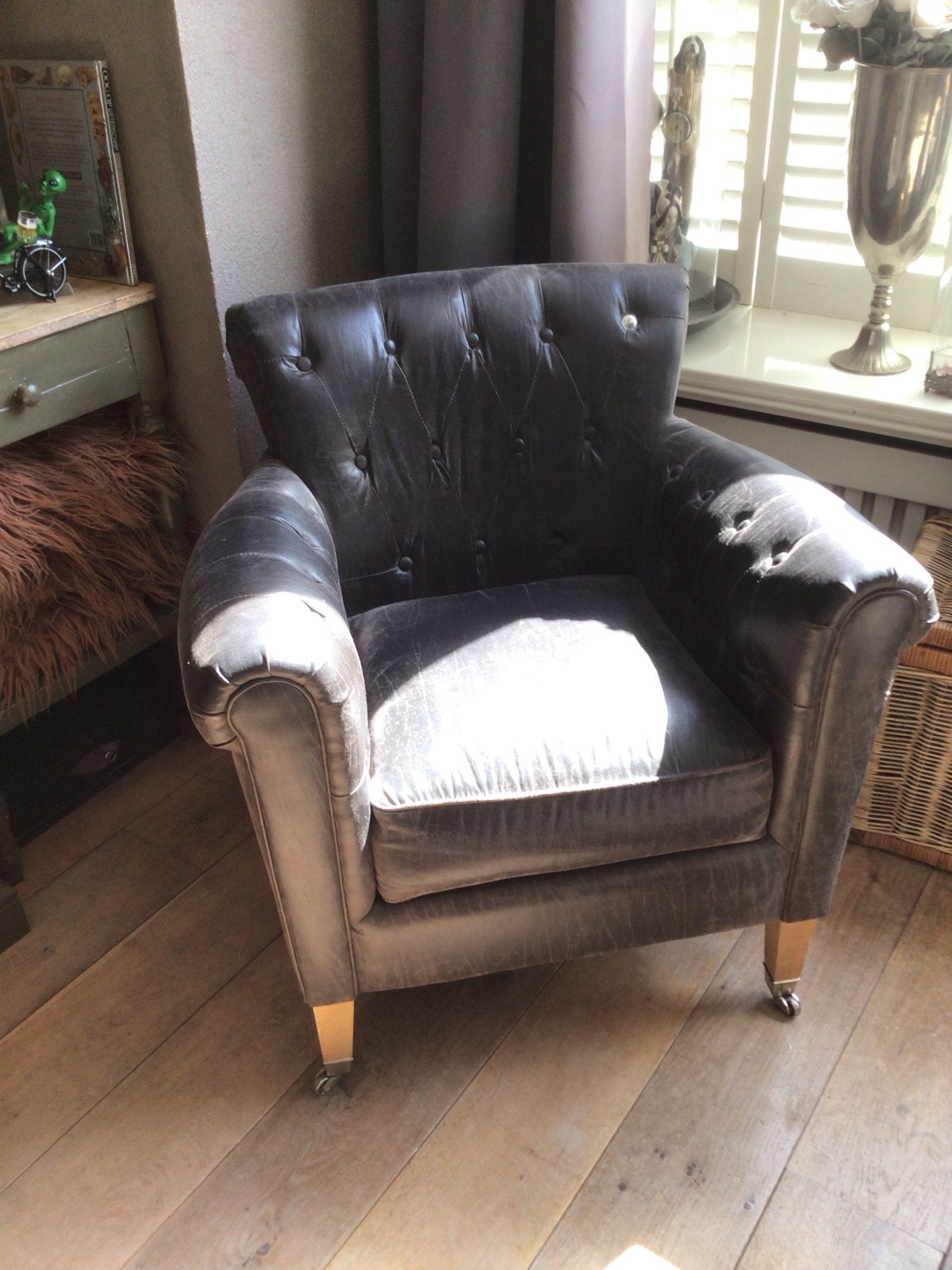 Riveira maison fauteuil., Huis en Inrichting, Stoelen, Ophalen, Gebruikt, Bruin, Leer