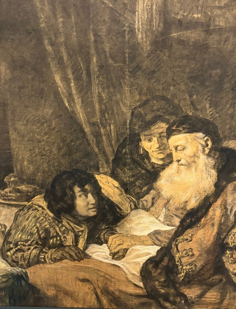 Oorspronklijke Kopie in Charcoal en Pastelle, Antiek en Kunst, Ophalen, Portret of Personen, Overige ondergronden, Klassiek