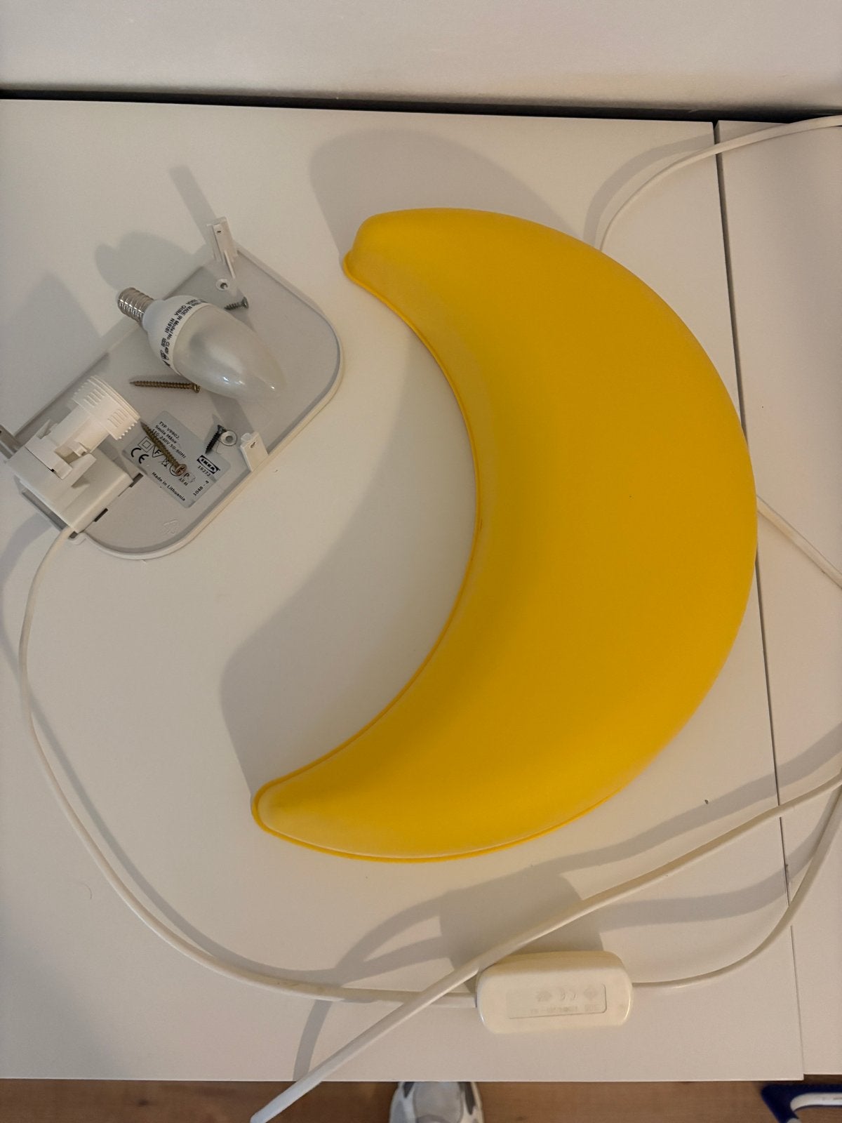 IKEA SMILA MÅNE wandlamp - gele maanlamp voor kinderkamer, Met schakelaar, Gebruikt, Kunststof, Geel