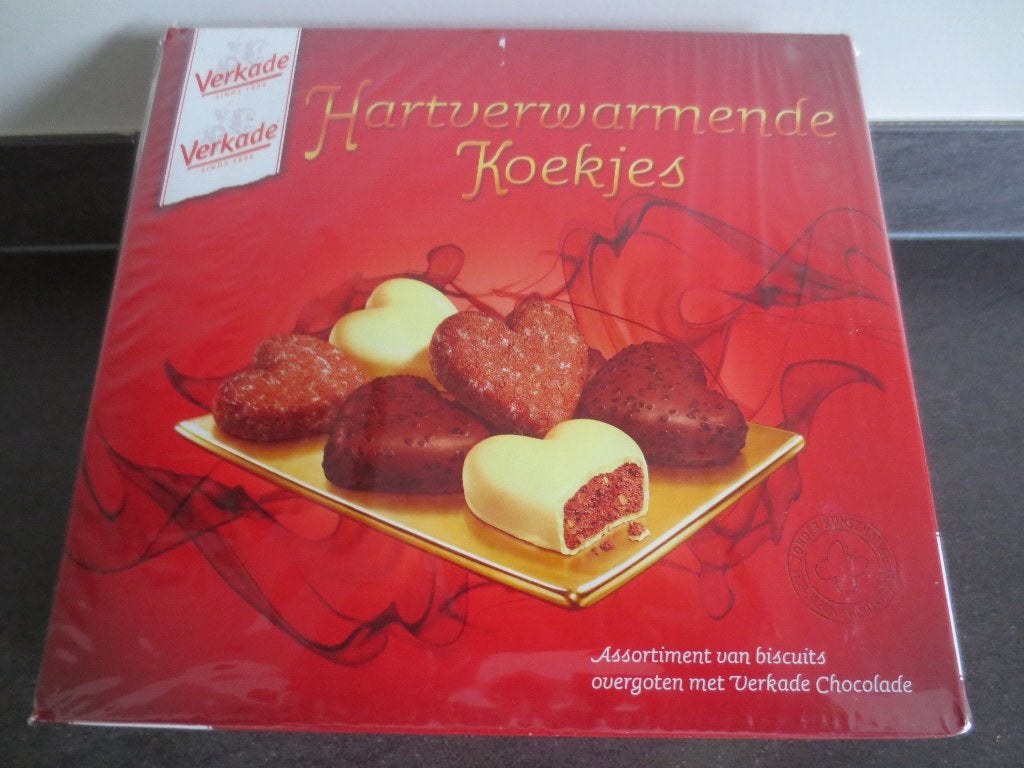 Verkade: Doos Hartverwarmende Koekjes, nog gevuld. 25 jr.oud, Ophalen of Verzenden, Zo goed als nieuw, Verpakking