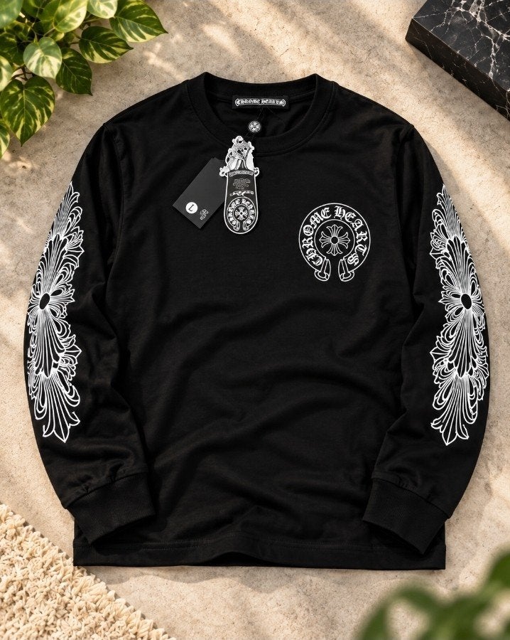 Chrome Hearts style longsleeve, Chrome Hearts, Maat 48/50 (M), Zwart, Nieuw