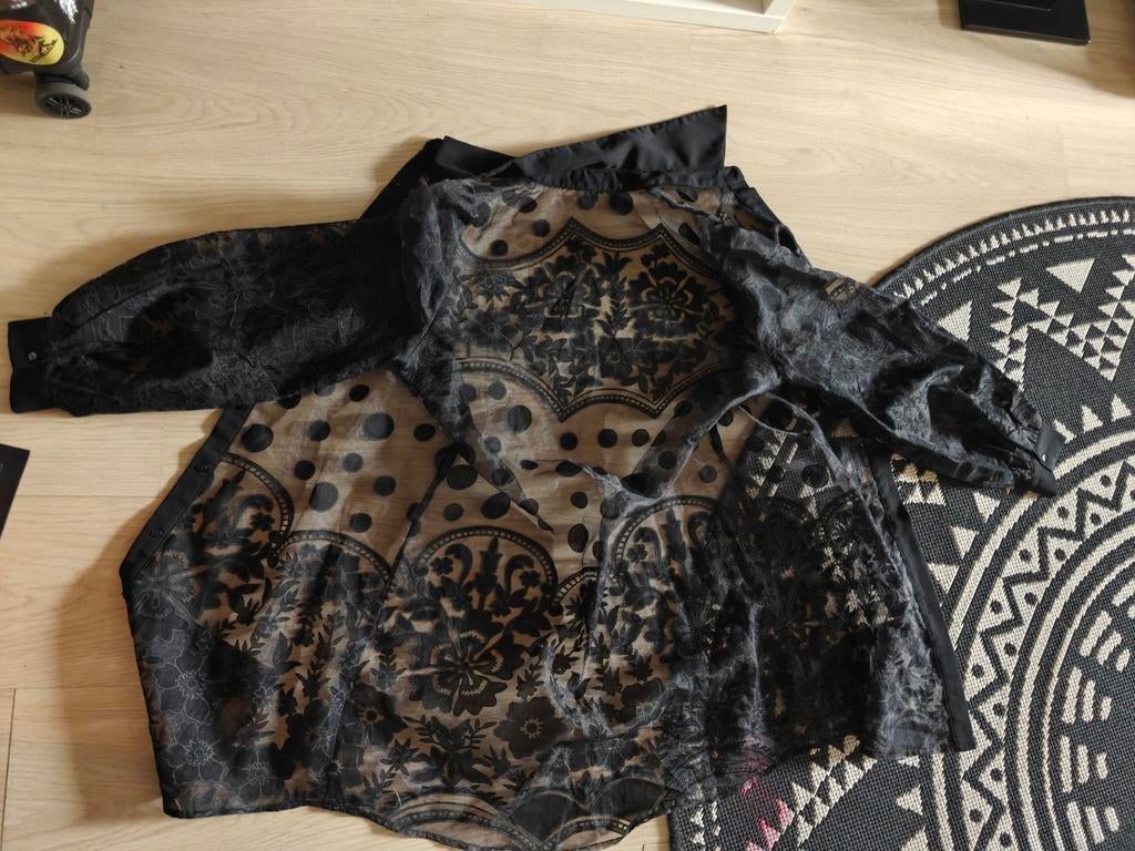 QED London blouse retro gothic polkadot 38, Ophalen of Verzenden, Nieuw, Maat 38/40 (M)