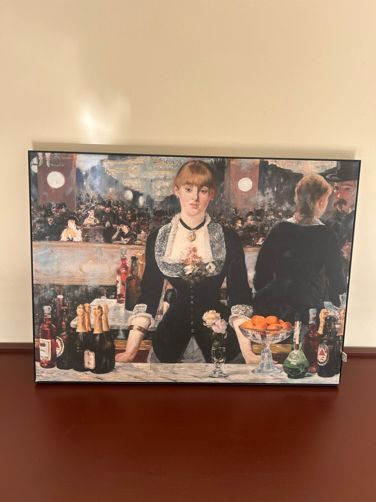 Werk aan de Muur schilderij - Bar in Folies-Bergère, Doek, Portret of Personen, Realistisch, Ophalen of Verzenden