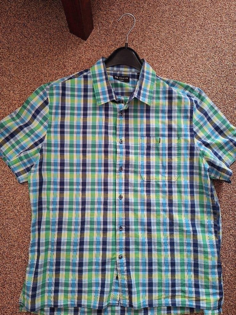 Herenblouse met korte mouw, maat XL/43-44, Meerkleurig, Zo goed als nieuw, Halswijdte 43/44 (XL), C&A