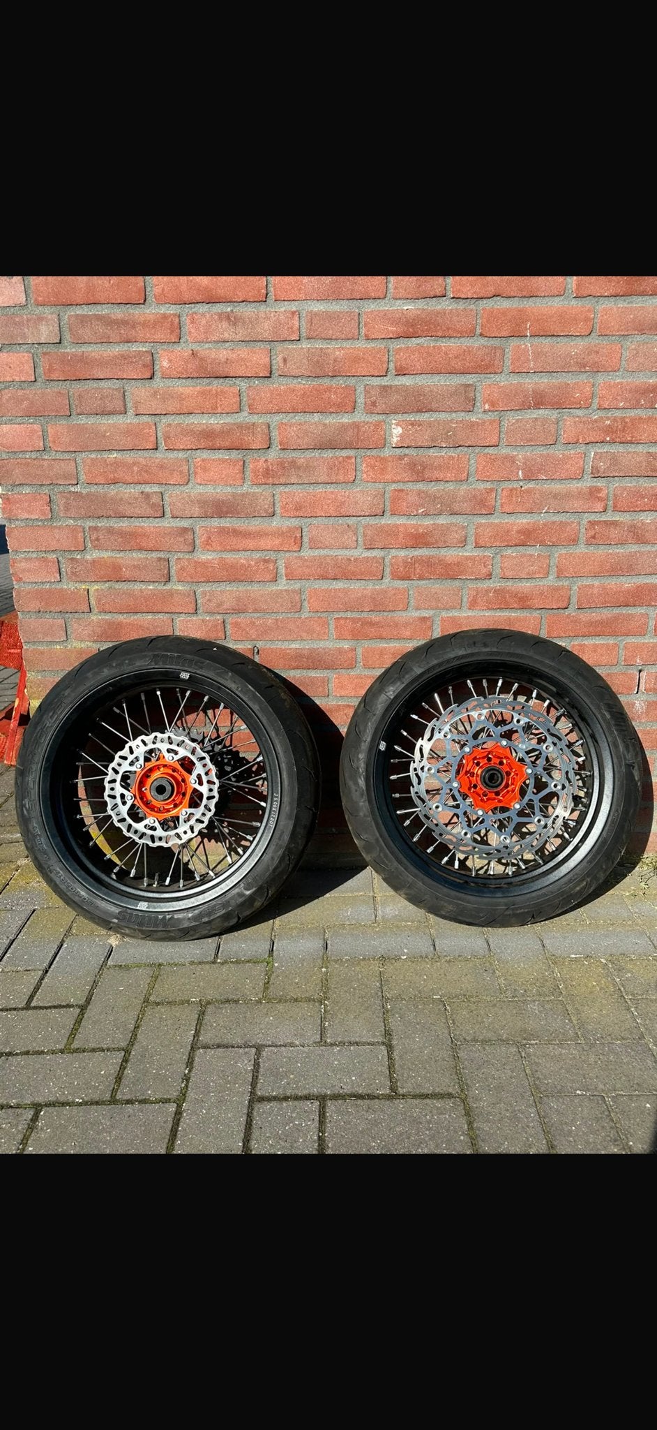 Supermotard wielen met benodigdheden, Ophalen, Gebruikt