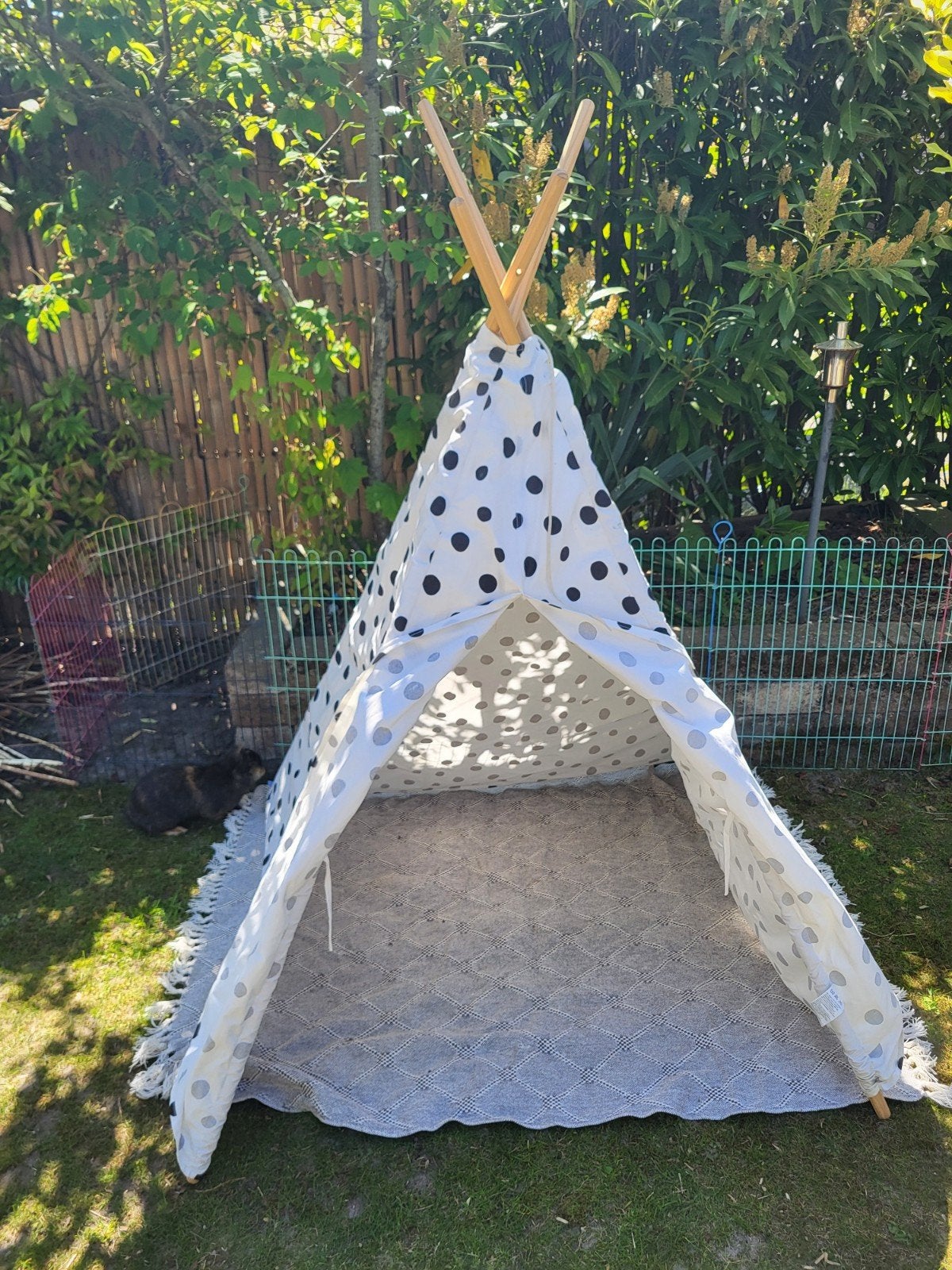 Hema tipi tent, zwart-witte stippen, nette staat, Ophalen, Zo goed als nieuw