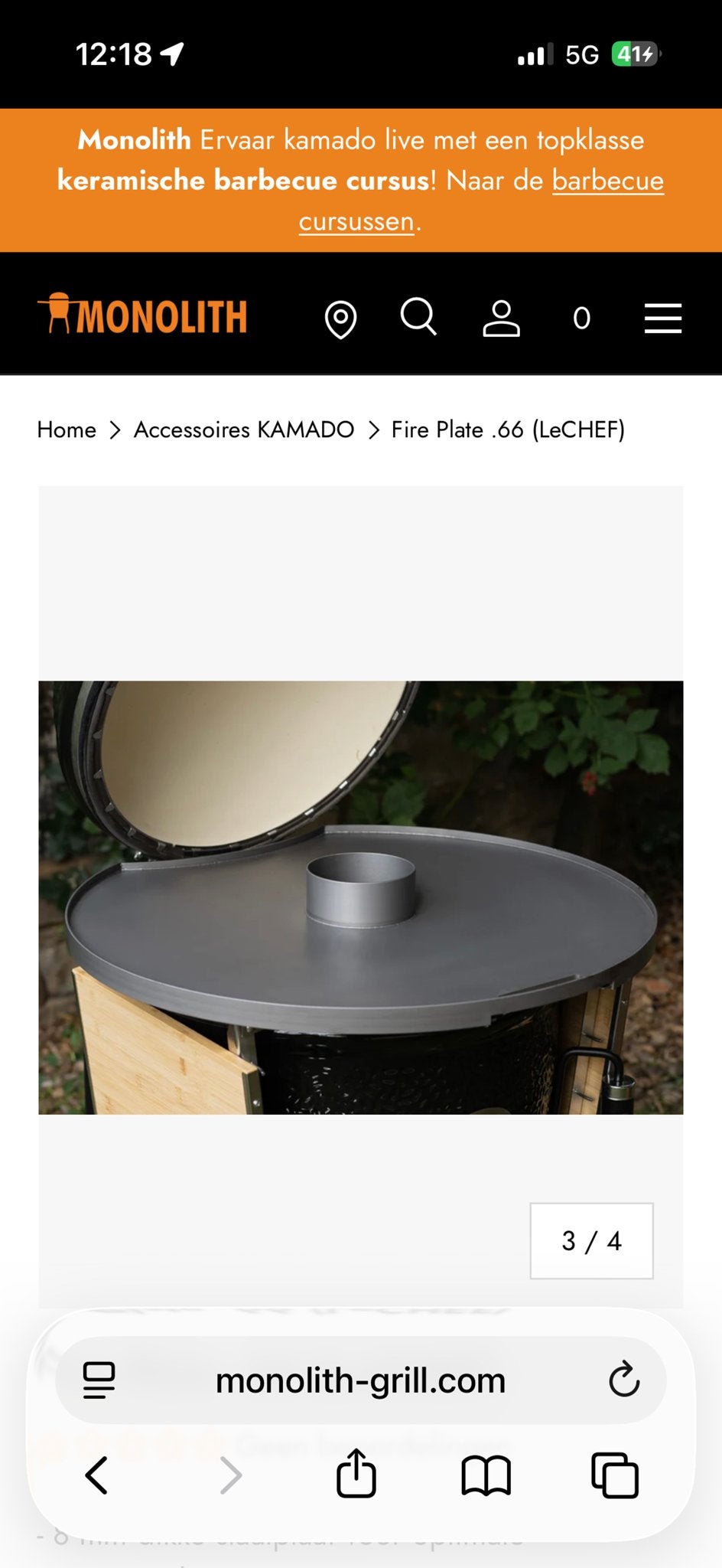 Monolith LeCHEF Fireplate - Nieuw in doos, Ophalen of Verzenden, Nieuw