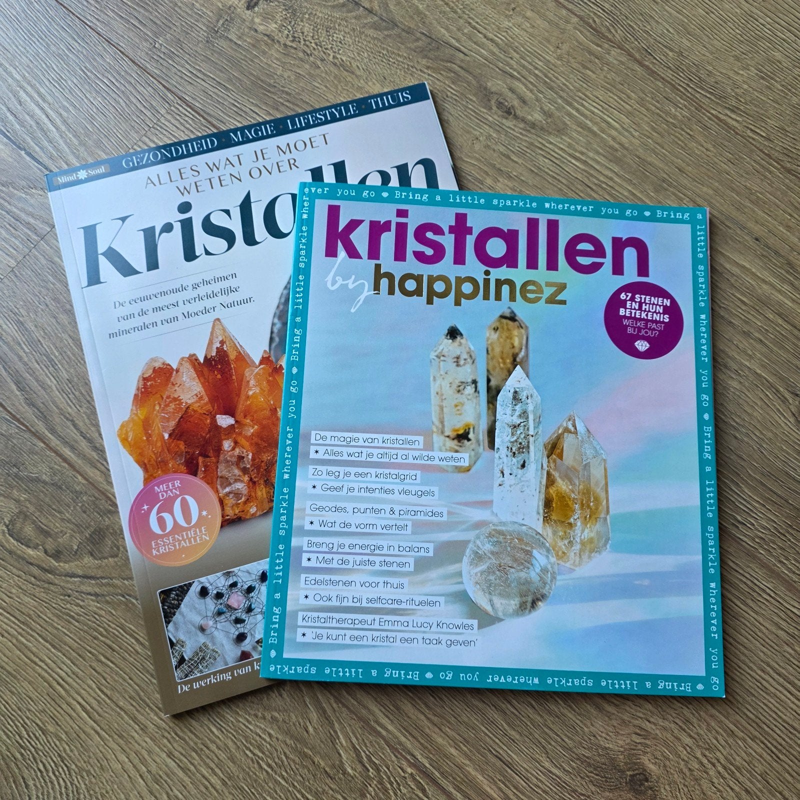 Happinez Kristallen + Mind Soul magazine, kristallen, Achtergrond en Informatie, Spiritualiteit algemeen, Ophalen of Verzenden