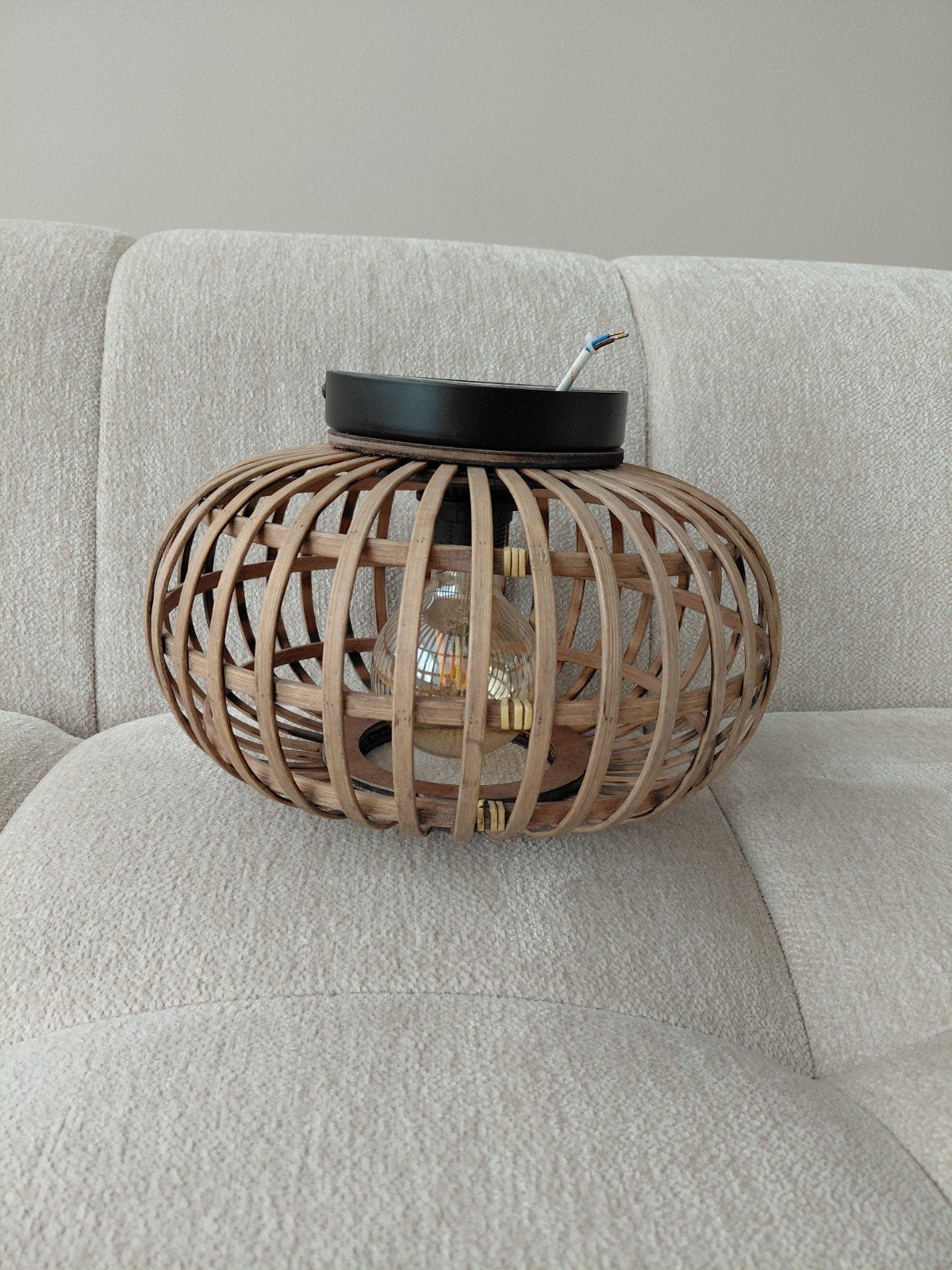 Palfondlamp bamboe, Ophalen