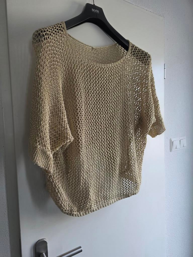 Gouden glitter trui, maat L, Kleding | Dames, Tops, Overige kleuren, Maat 42/44 (L), Ophalen of Verzenden, Zo goed als nieuw