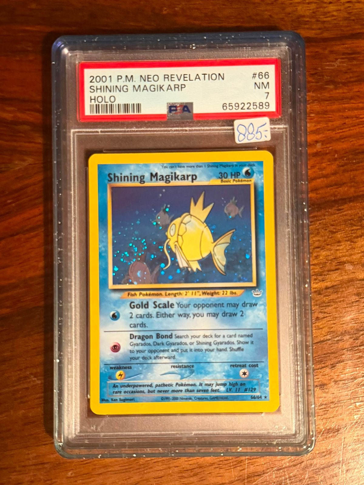Pokémon Shining Magikarp 66/64 Neo Revelation 2001– PSA 7 NM, Hobby en Vrije tijd, Ophalen of Verzenden, Zo goed als nieuw