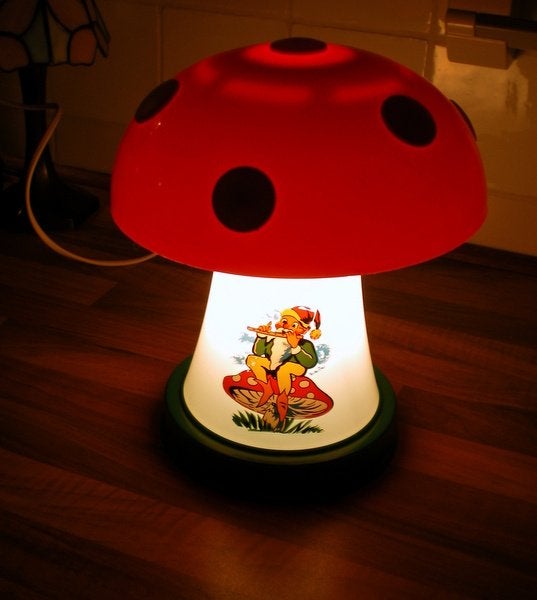 vintage paddenstoellamp, Gebruikt, Vintage, 25 cm, Paddenstoellamp