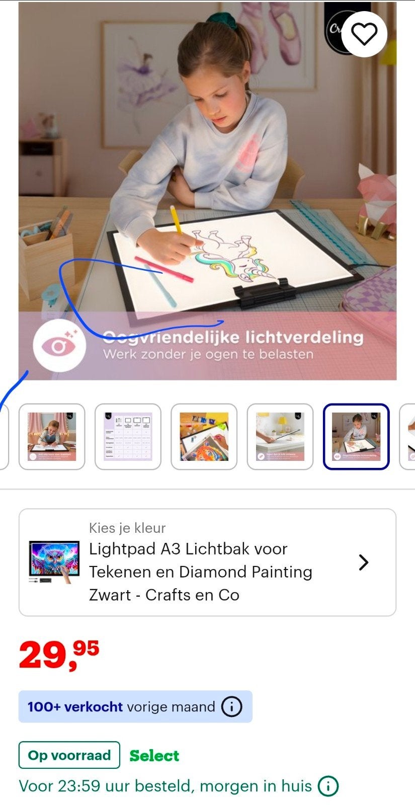A3 Lightpad - Tekentafel met LED Verlichting, Ophalen of Verzenden, Zo goed als nieuw
