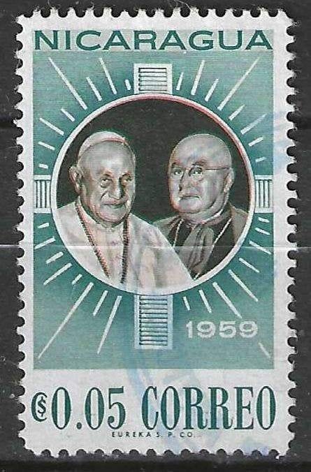 Nicaragua 1959 - Yvert 841 - Kardinaal Joseph Spellman (ST), Postzegels en Munten, Verzenden, Gestempeld, Midden-Amerika