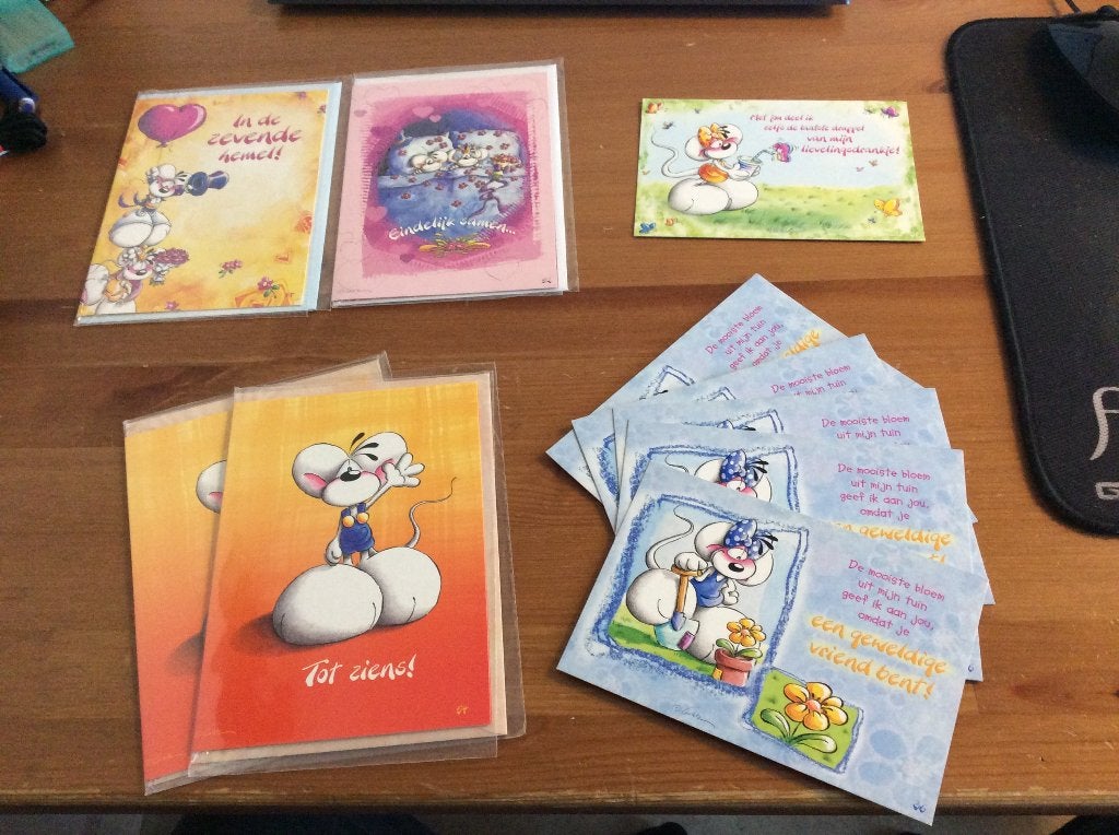 Vintage Diddl wenskaarten nieuw. set van 10, Ophalen of Verzenden, Diddl, Nieuw, Papier, Kaart of Schrift