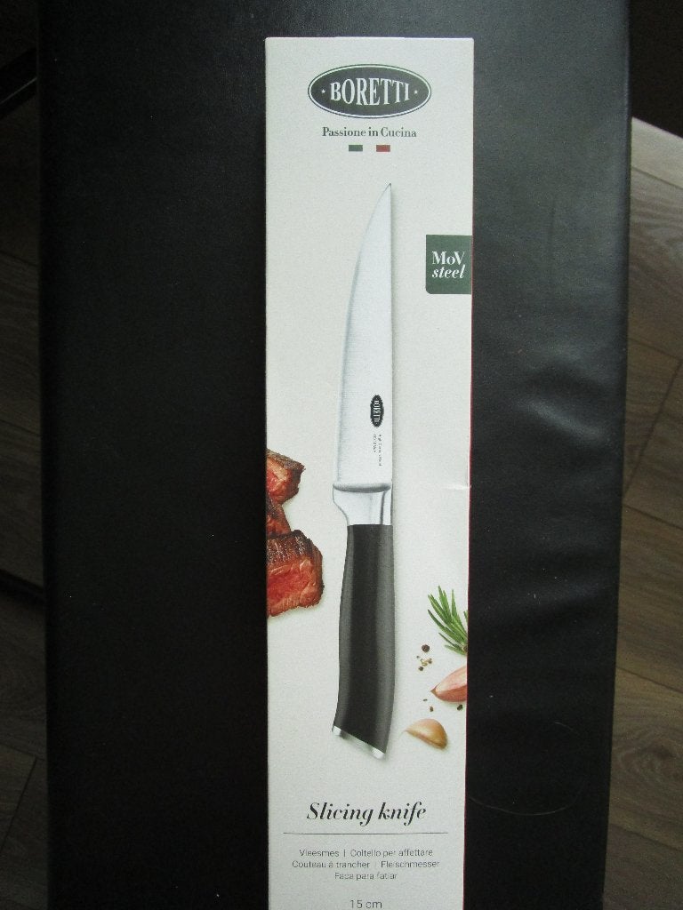 Nieuw mes merk Boretti 15 cm, Verzenden, Snij-/serveerplank, Nieuw, Zwart