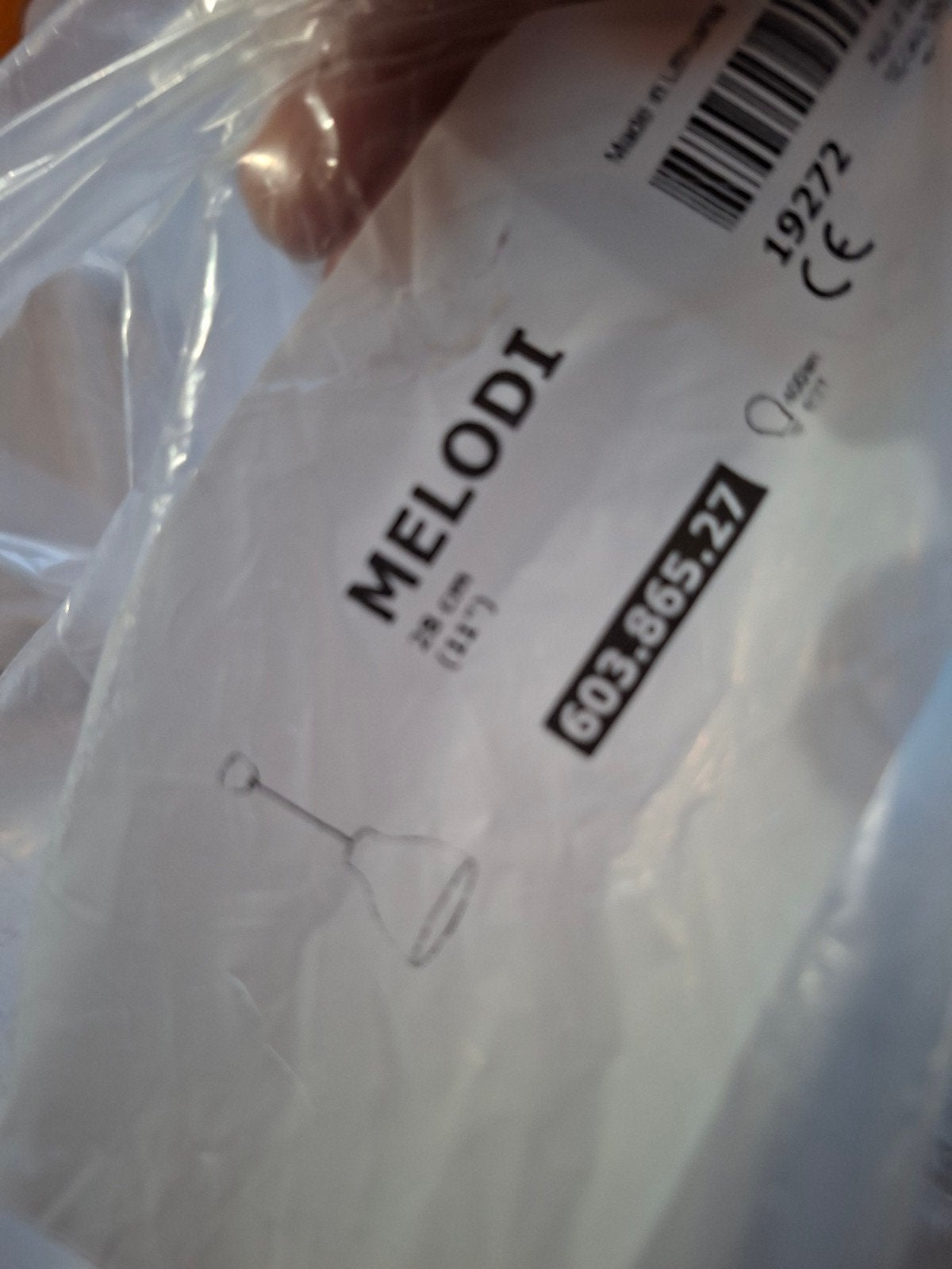 Nieuwe IKEA Melodi plafondlamp - 28 cm, Wit, Kunststof, Nieuw, Modern