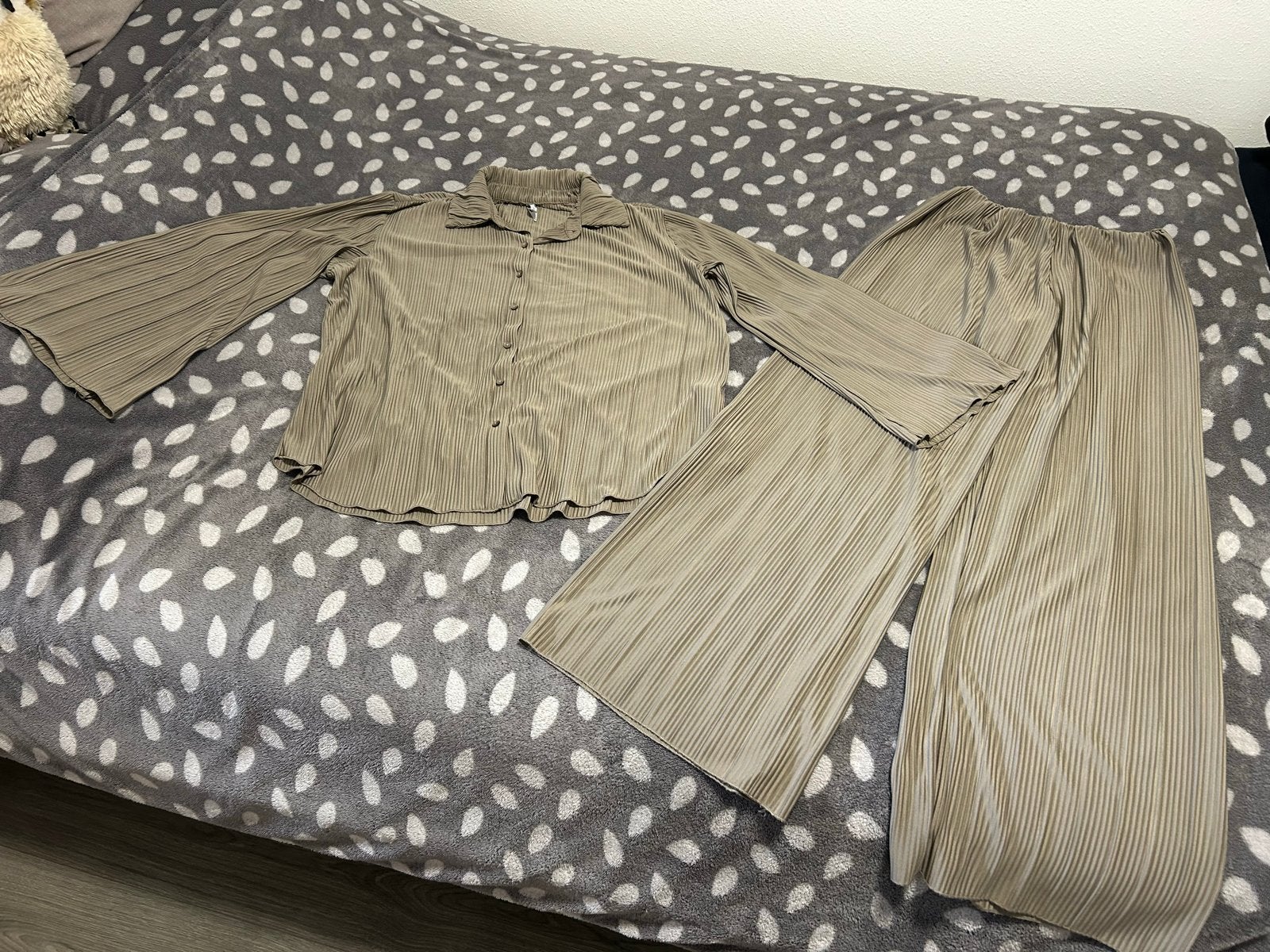 Amisu geplooide co-ord set maat S, Beige, Ophalen of Verzenden, Zo goed als nieuw, Maat 34 (XS) of kleiner